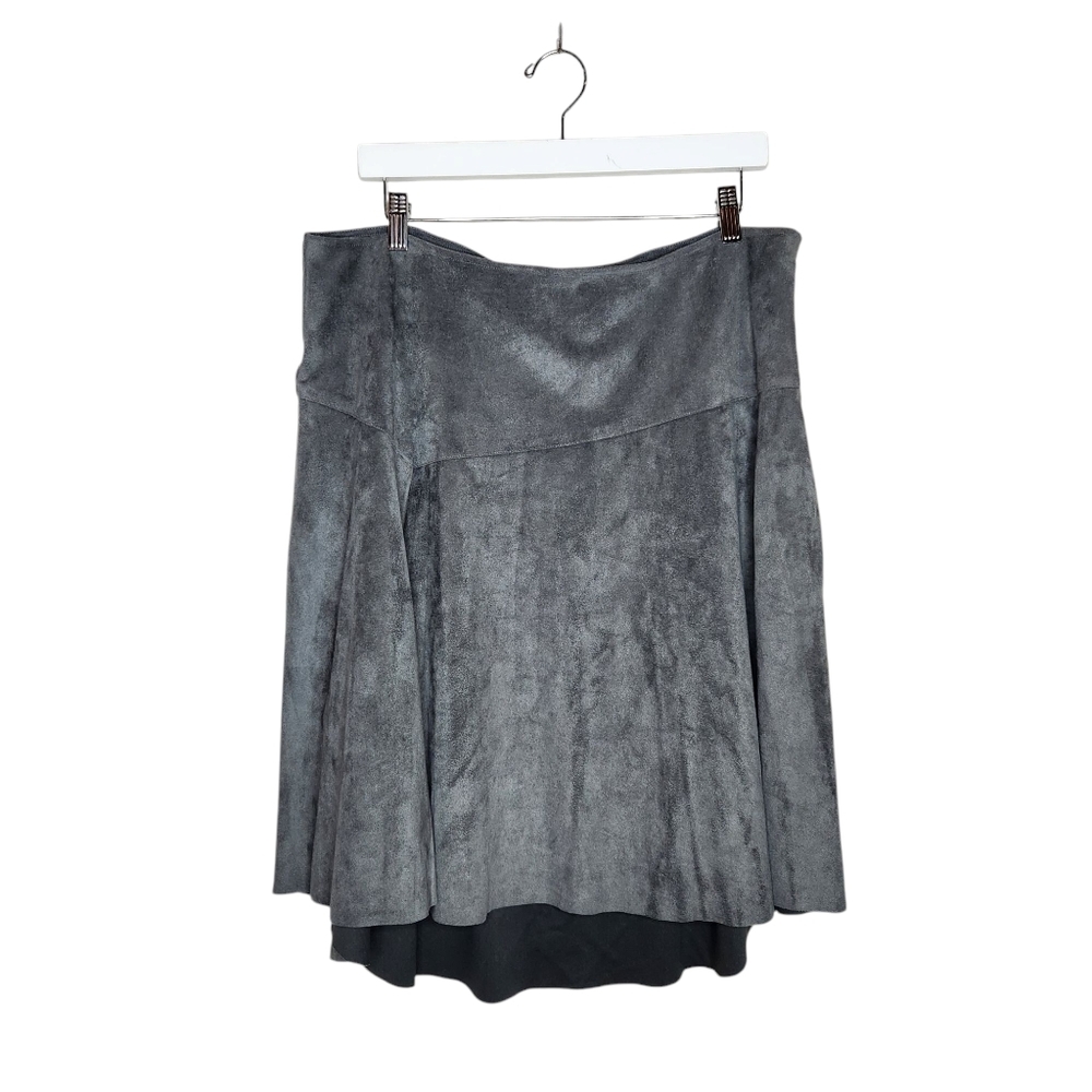 H By Halston Womens Grey Velour Knee Length Skirt Size 16